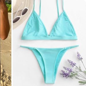 (Zaful) Cami Plunge String Bikini Set size SMALL